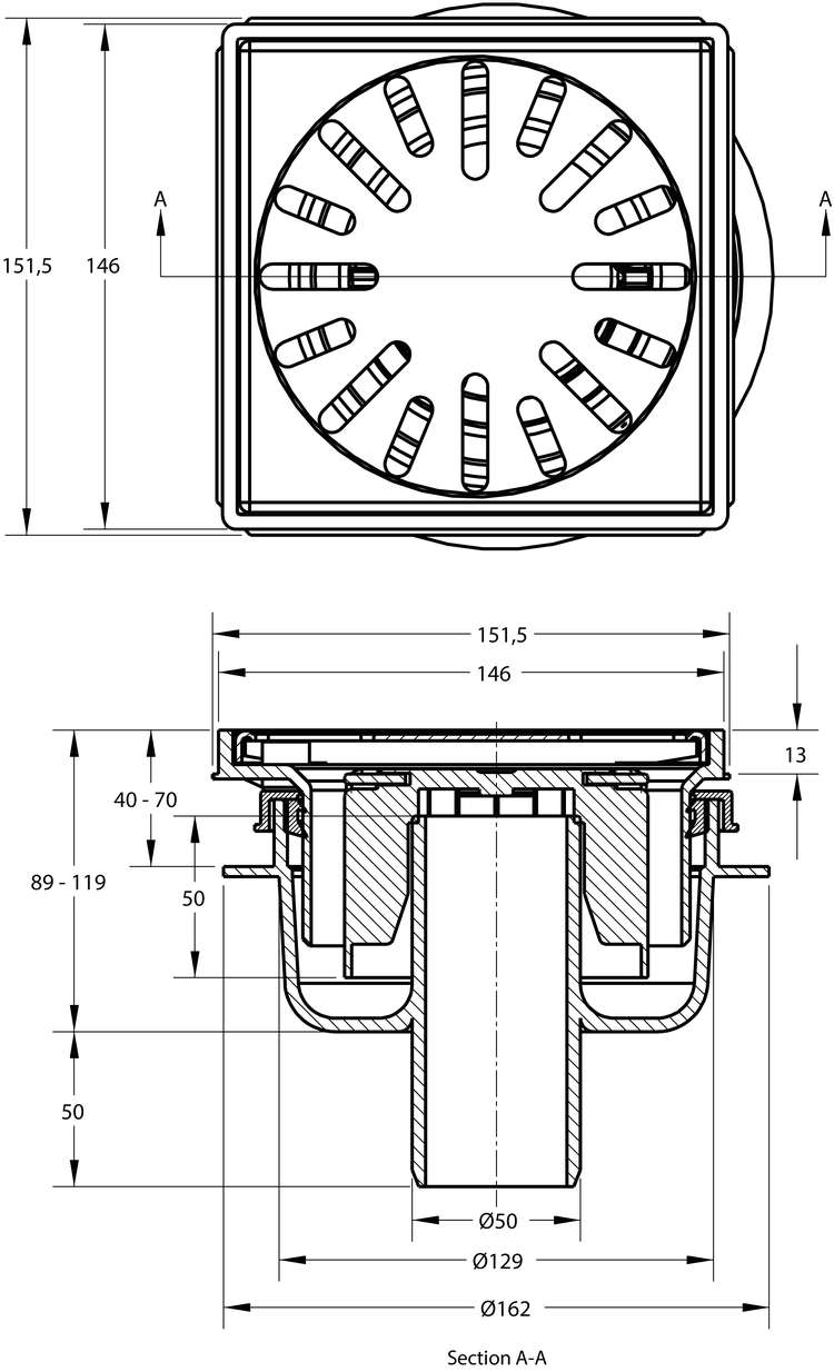cross-sectionAquaberg vloerput 4015146S