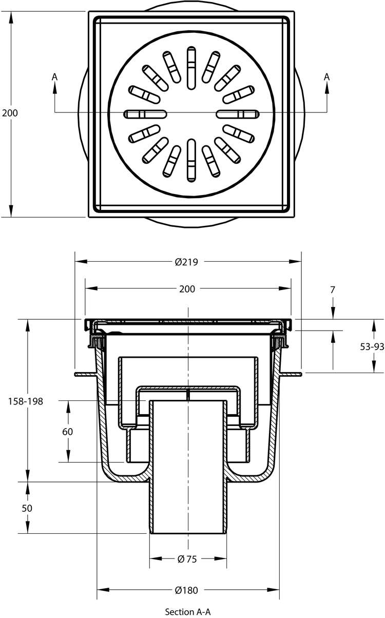 cross-sectionAquaberg vloerput 6320S